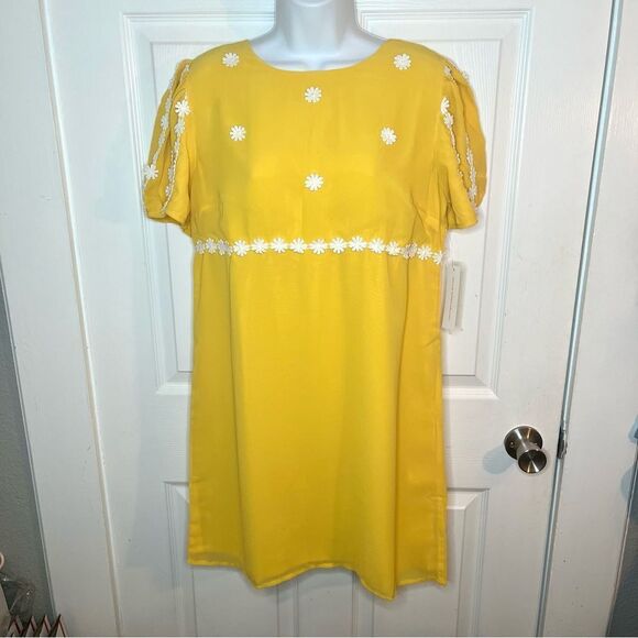 Modcloth How Sweet It Is Shift Dress Sunny Yellow Dress 70s Retro Mini 10 NWT - Picture 6 of 13